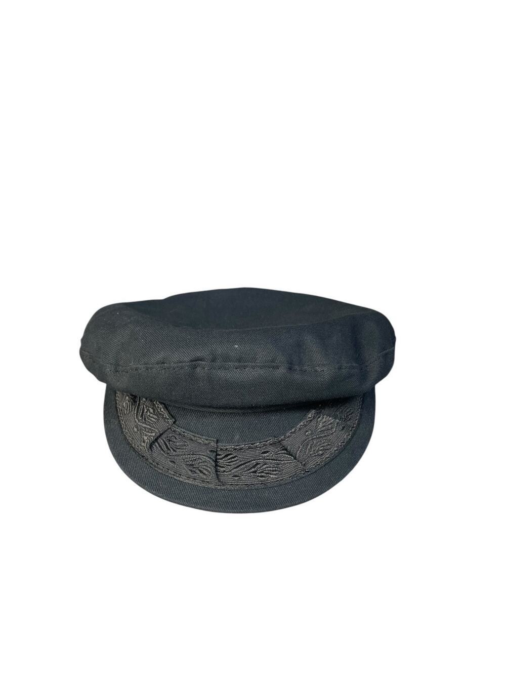 Greek Shops Fisherman’s Black 100% Cotton Cap Size- 7 1/4